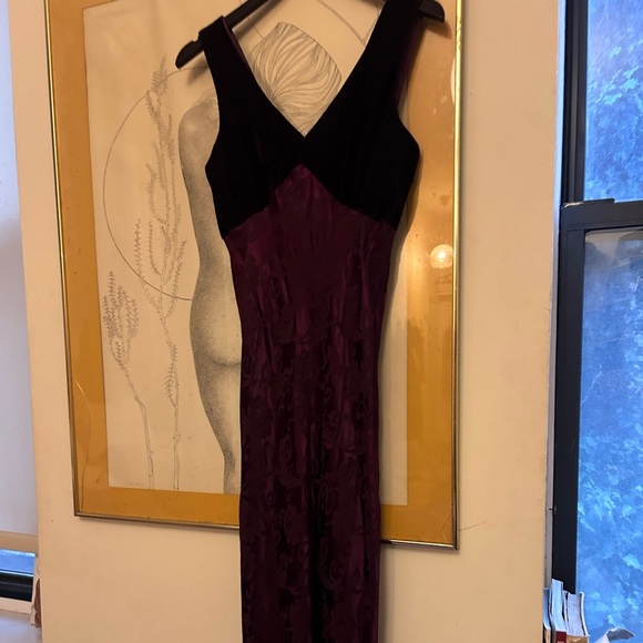 vintage purple velvet floral prom dress roberta whimsygoth formal maxi dress - Picture 3 of 13
